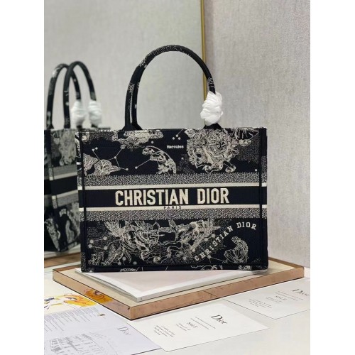 PETIT DIOR BOOK TOTE Broderie C1287-32 noir