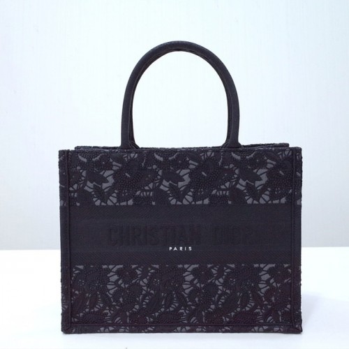 PETIT DIOR BOOK TOTE Broderie C1287-35 noir