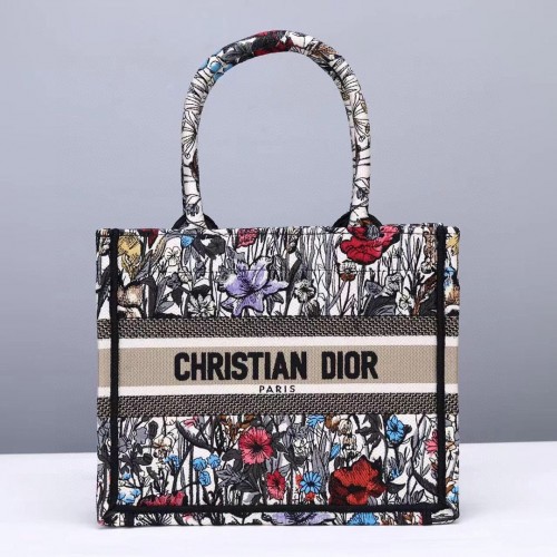 PETIT DIOR BOOK TOTE Broderie Mille Fleurs Multicolore M1265