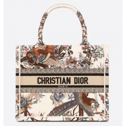 PETIT DIOR BOOK TOTE Broderie Mille Fleurs Multicolore M1266