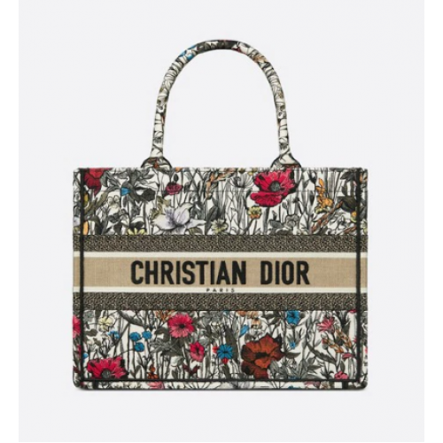 Moyen DIOR BOOK TOTE Broderie Mille Fleurs Multicolore M1296Z