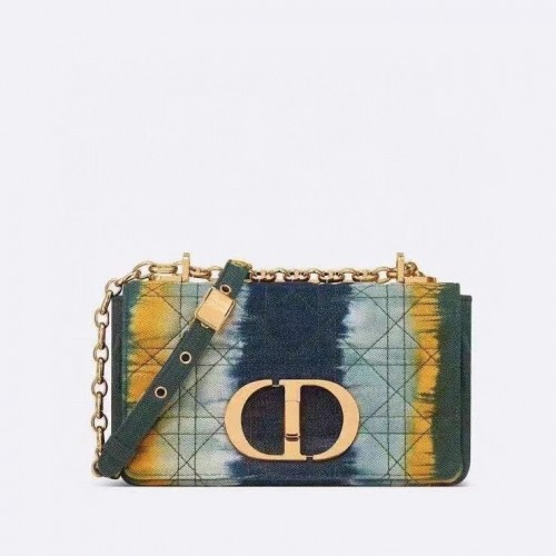 PETIT SAC DIOR CARO Denim brodé M9241 bleu