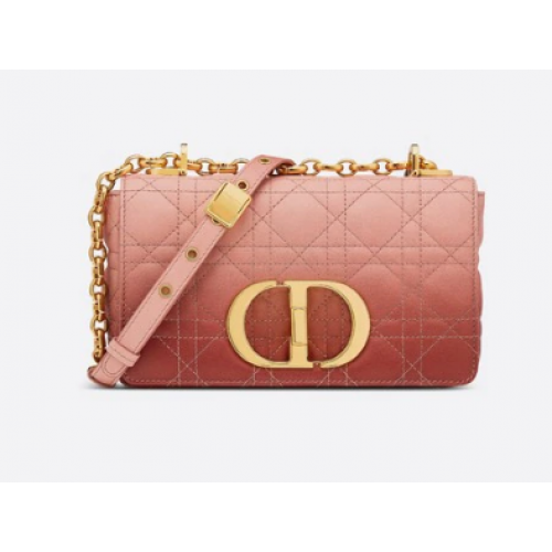 PETIT SAC DIOR CARO Agneau Cannage Rose Dégradé M9241