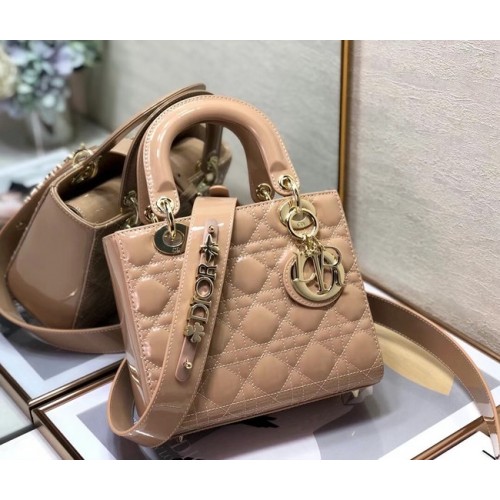 PETIT SAC FEMME DIOR Cuir de veau verni Beige M0531 Beige