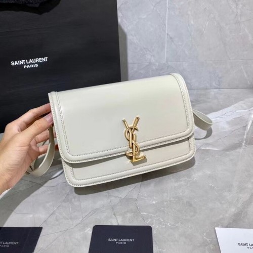 SOLFERINO MEDIUM SATCHEL IN BOX CUIR SAINT LAURENT Y63435 blanc