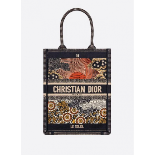 SAC EN TOILE BRODÉE SUN VERTICAL DIOR BOOK TOTE TAROT M1272Z-1