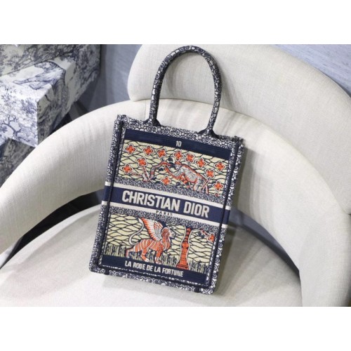 SAC EN TOILE BRODÉE SUN VERTICAL DIOR BOOK TOTE TAROT M1272Z-6