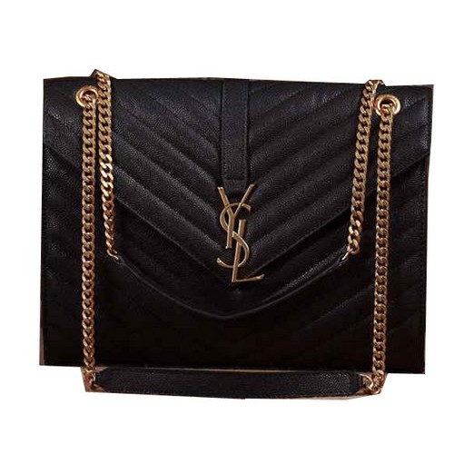 Saint Laurent Classique Monogramme Cannage Motif Rabat Sac Y5480 Noir