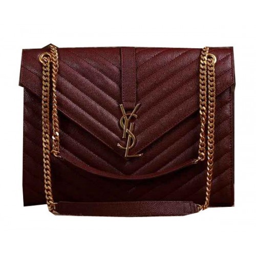 Saint Laurent Classic Monogramme Cannage Pattern Flap Bag Y5480 Bordeaux
