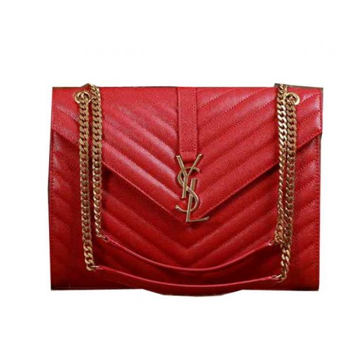 Saint Laurent Classique Monogramme Cannage Motif Rabat Sac Y5480 Rouge