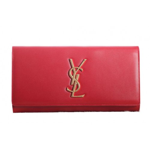 Saint Laurent Pochette Monogramme Classique Cuir d'Origine Y5486 Rouge