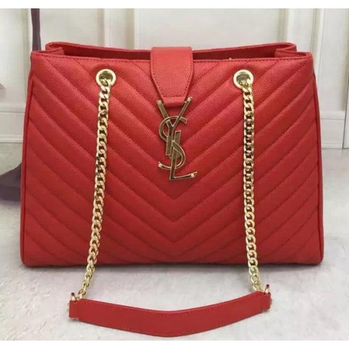 Saint Laurent Grand Cabas Cannage Motif Cuir Sac Y26584 Rouge
