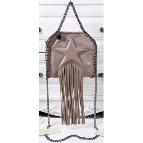 Stella McCartney Mini sac fourre-tout Falabella étoile à franges SM8855 Kaki
