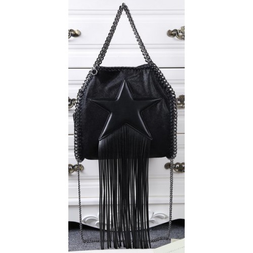 Stella McCartney Falabella Mini sac fourre-tout à étoiles frangées SM8865 Noir