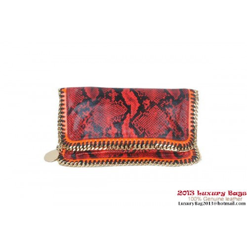 Stella McCartney Falabella Snake Fold Over Clutch 812S Rouge