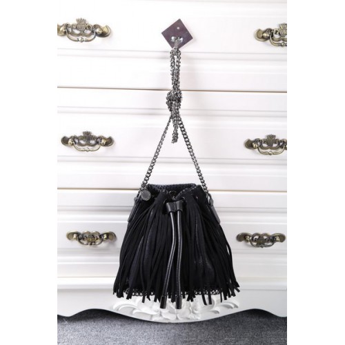 Stella McCartney Falabella Sun Sac Seau à Franges SMC012 Noir