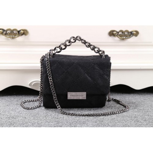 Stella McCartney Sac à bandoulière en denim matelassé SMC015 Noir
