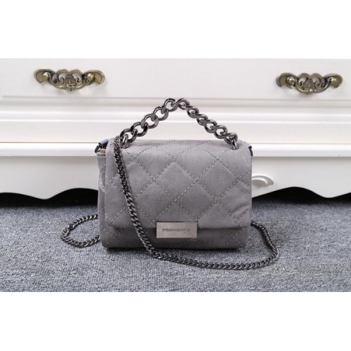 Stella McCartney Sac à bandoulière en denim matelassé SMC015 Gris