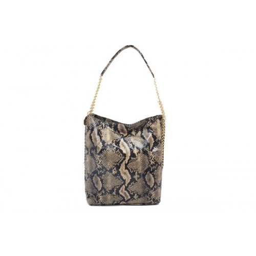 Stella McCartney Sac Hobo en Cuir Serpent 836 Abricot