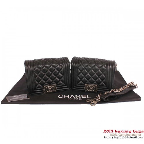 Twin Boy Chanel Flap Sac à bandoulière en cuir de mouton A67078 Noir