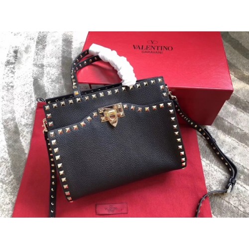 VALENTINO Sac bandoulière en cuir matelassé Candy Rockstud 0650 noir