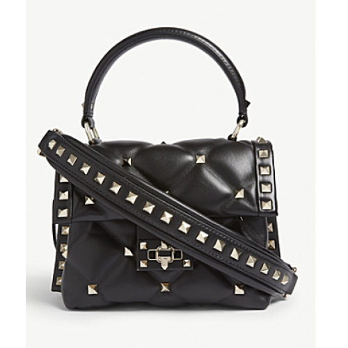 VALENTINO Sac bandoulière en cuir matelassé Candy 0033 noir