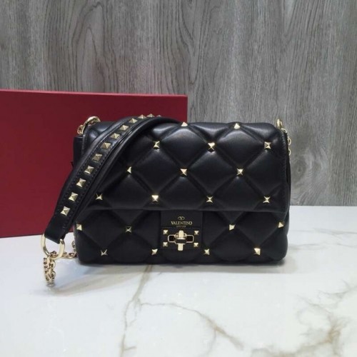 VALENTINO Sac bandoulière en cuir matelassé Candy 0072 noir