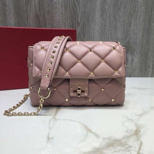 VALENTINO Sac bandoulière en cuir matelassé Candy 0072 rose