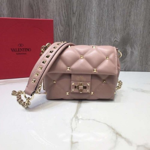 VALENTINO Sac bandoulière en cuir matelassé Candy 0073 rose