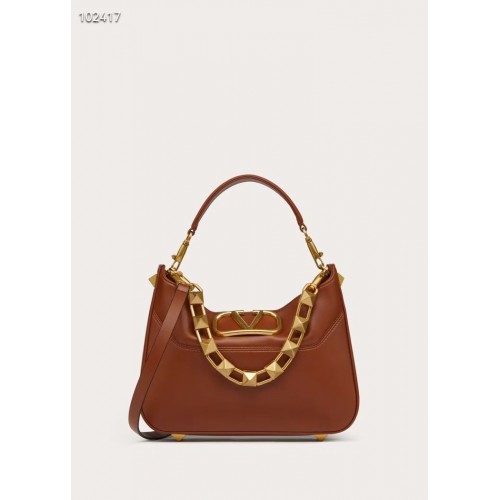 VALENTINO GARAVANI Sac Loco en cuir de veau V2028 Caramel