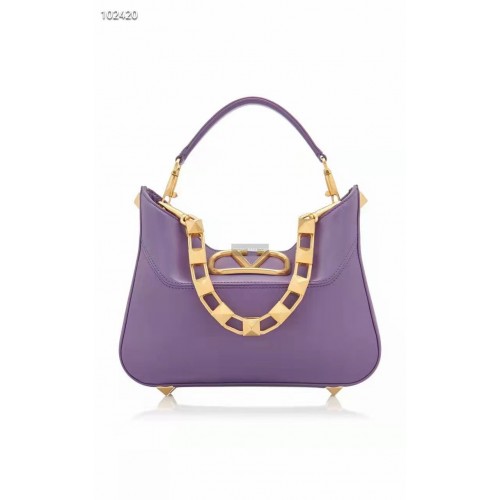 VALENTINO GARAVANI Sac en Cuir de Veau Crazy V2028 Violet
