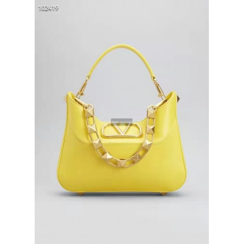VALENTINO GARAVANI Sac Loco en cuir de veau V2028 jaune