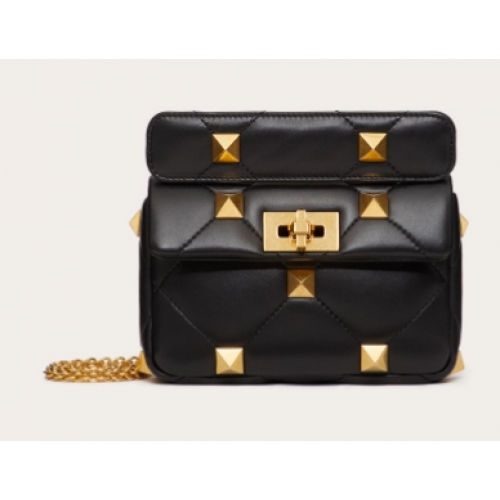 VALENTINO GARAVANI ROMAN STUD Petit sac en peau de mouton 1W2B0L04 noir