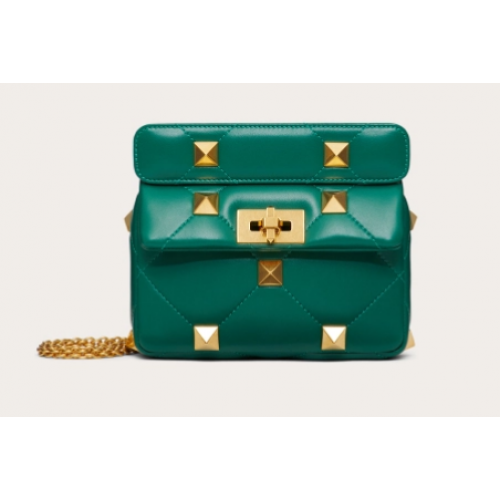 VALENTINO GARAVANI ROMAN STUD Petit sac en peau de mouton 1W2B0L04 vert