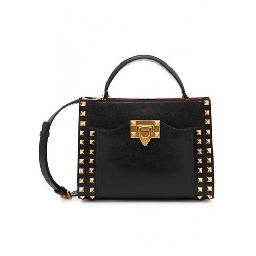VALENTINO GARAVANI Rockstud Alcove Cuir de veau grain moyen 2B0056 noir
