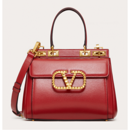 VALENTINO GARAVANI Rockstud Alcove Cuir de veau grain moyen 2B0J41 rouge