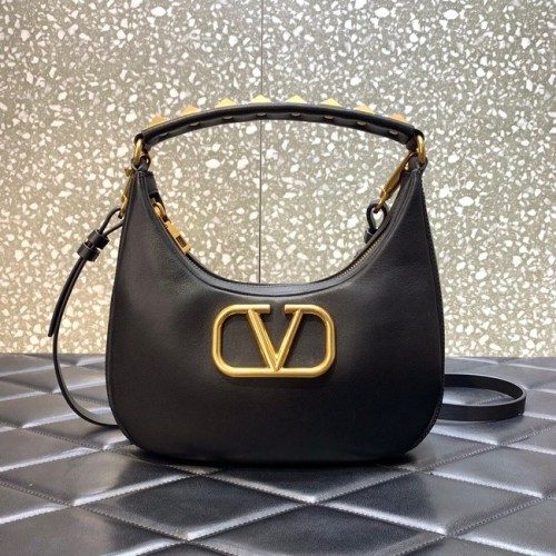 VALENTINO GARAVANI STUD SIGN Sac hobo en cuir de veau 1W2B0K69 noir