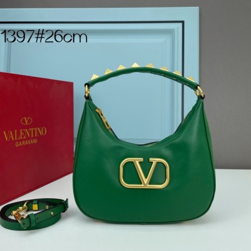 VALENTINO GARAVANI STUD SIGN Sac hobo en cuir de veau 1W2B0K69 vert