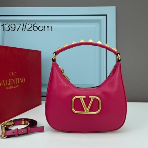 VALENTINO GARAVANI STUD SIGN Sac hobo en cuir de veau 1W2B0K69 rose