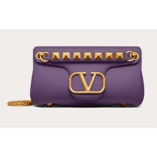 VALENTINO GARAVANI Stud Sign nappa Sac à bandoulière NL098 violet