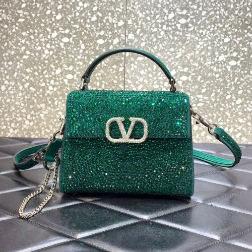 VALENTINO GARAVANI VSLING Shiny diamond Mini totebag XW2B0G9 vert