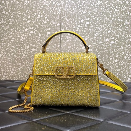 VALENTINO GARAVANI VSLING Shiny diamond Mini totebag XW2B0G9 jaune