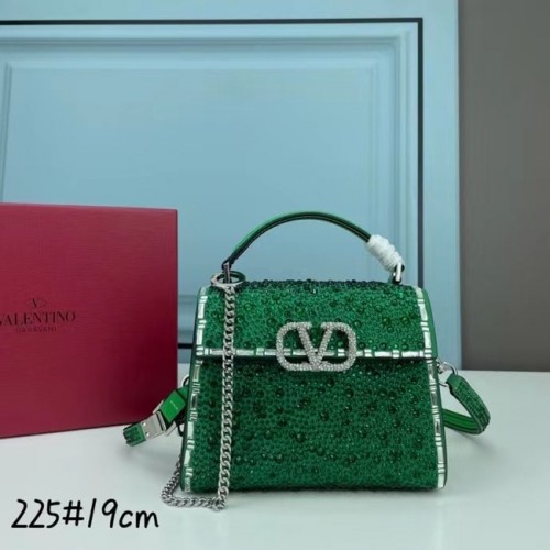 VALENTINO GARAVANI VSLING Shiny diamond Mini totebag XW2B1G9 métal vert&argenté