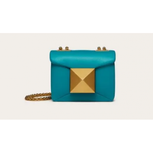 VALENTINO GARAVANI mini sac à bandoulière One Stud en peau de mouton XW0P0X98H bleu