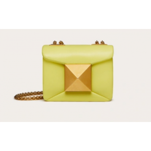VALENTINO GARAVANI mini sac à bandoulière One Stud en peau de mouton XW0P0X98H jaune
