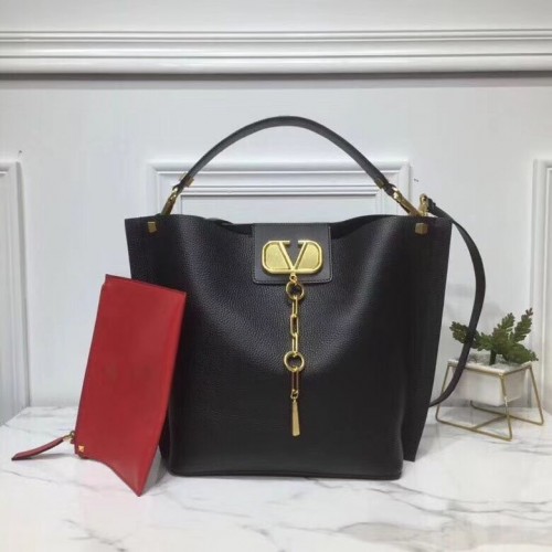 VALENTINO Sac en cuir d'origine V0008 Noir