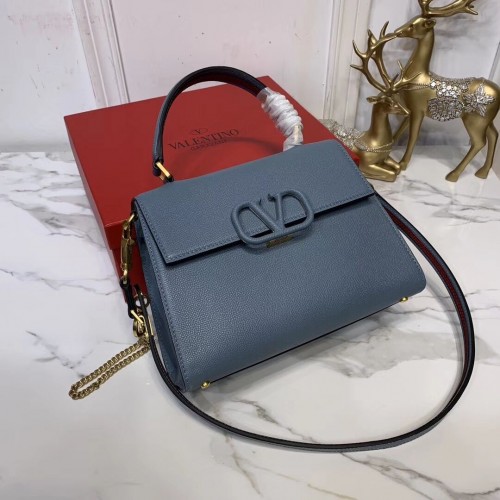 VALENTINO Sac fourre-tout en cuir d'origine V0025 bleu