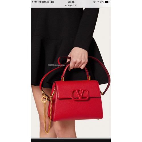 VALENTINO Sac fourre-tout en cuir d'origine V0025 rouge