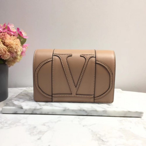 VALENTINO Mini sac à bandoulière en cuir d'origine 7676 rose clair