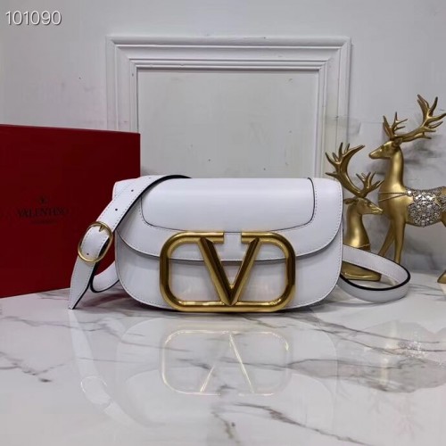 VALENTINO Sac à bandoulière en cuir d'origine V0030 blanc
